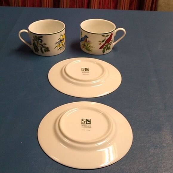 National Wildlife Federation Floral Bird Design Tea Cup and Saucer Set - Picture 5 of 7
